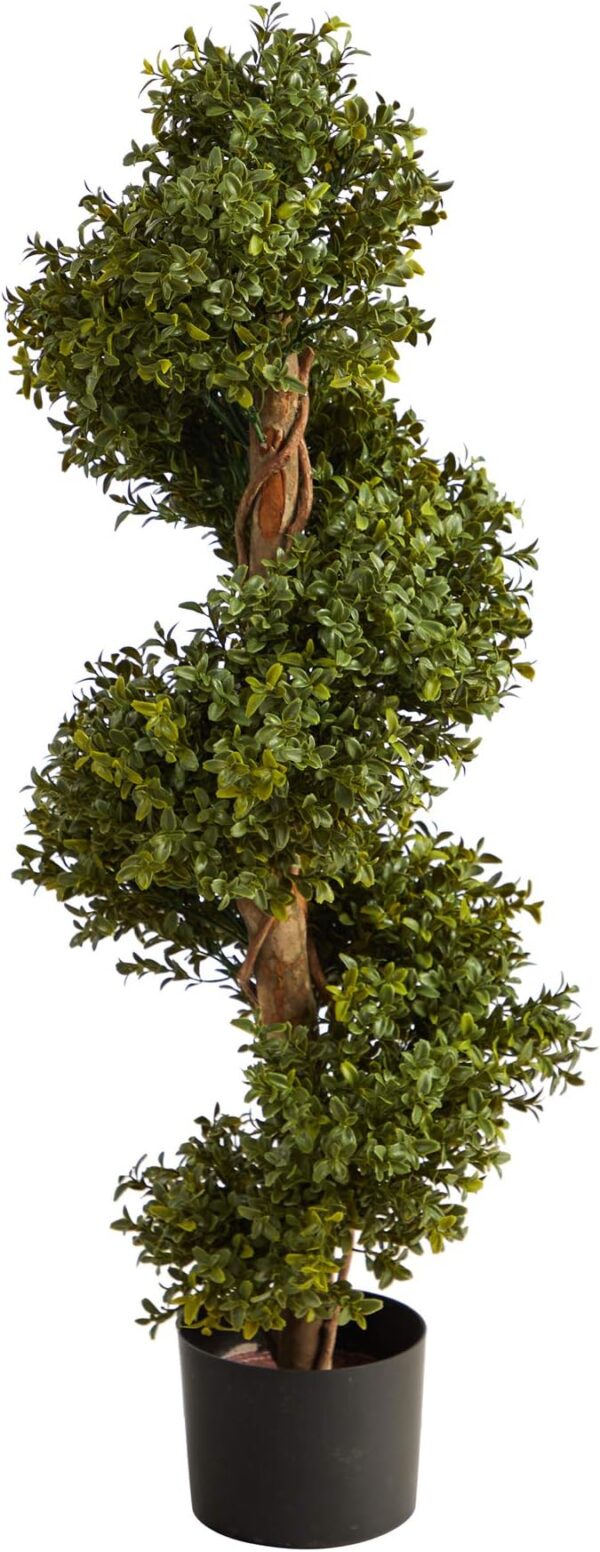 Nearly Natural 33in. Boxwood Topiary Spiral Artificial Tree (Indoor/Outdoor)